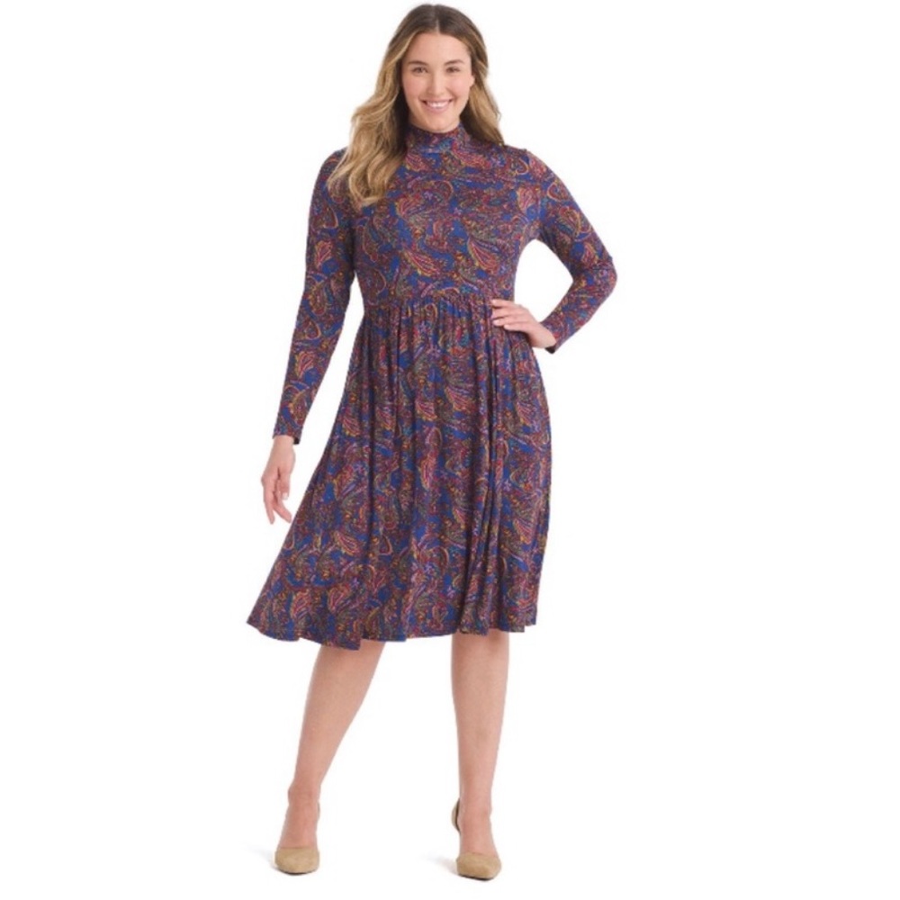 ModCloth paisley mock neck midi dress